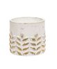 Picture of Gold Distressed White Wheat Embossed Cement Planter