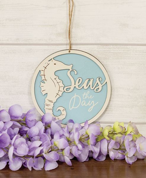 Picture of Seas the Day Seahorse Round Hanger