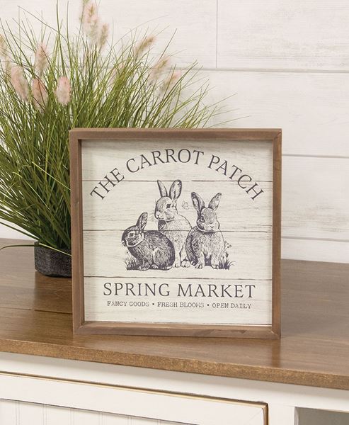 Picture of The Carrot Patch Spring Market Slat Look Framed Sign