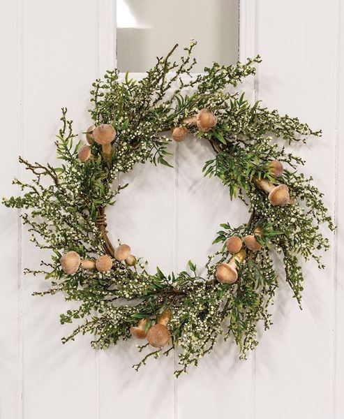 Picture of Mossy Sprouting Mushroom Wreath, 24"