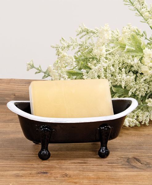 Picture of Black & White Iron Bathtub Soap Dish