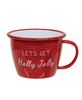 Picture of Let's Get Holly Jolly Red Enamel Mug