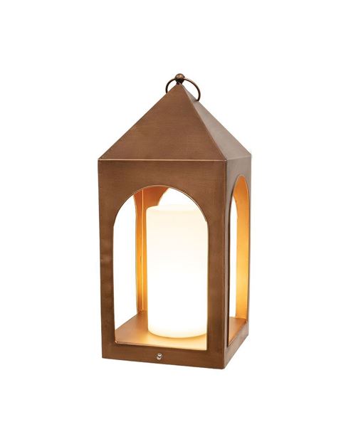 Picture of Copper Finish Open Air Tri-Function LED Lantern, 16"