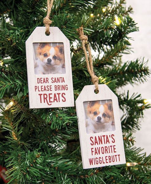 Picture of Santa's Favorite Wigglebutt Photo Tag Ornament, 2/Set