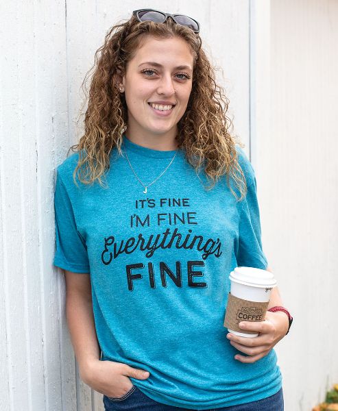 Picture of Everything’s Fine T-Shirt, Heather Galapagos Blue XXL