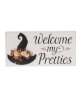 Picture of Welcome My Pretties Floral Witch Hat Box Sign