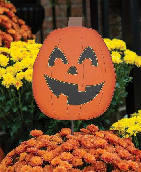 Picture of Jack O'Lantern Planter Stake Topper, 12"H