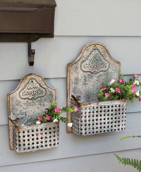 Picture of Rustic Bird Garden Wall Planters, 2/Set