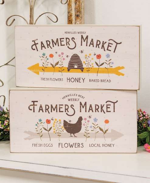 Picture of Farmers Market Beehive Rectangle Box Sign