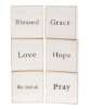 Picture of Inspirational Faith Word White Wooden Square Block, 6/Set