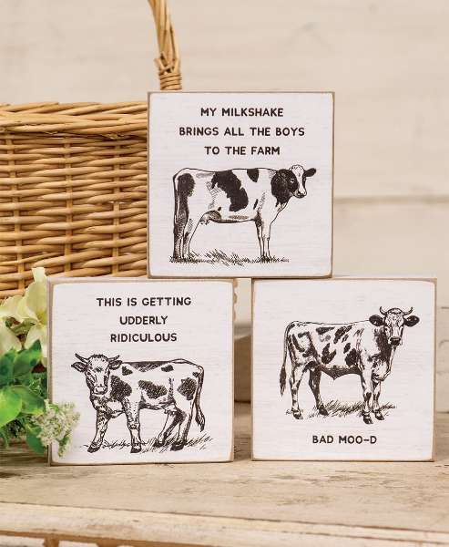 Picture of Udderly Ridiculous Square Block, 3/Set