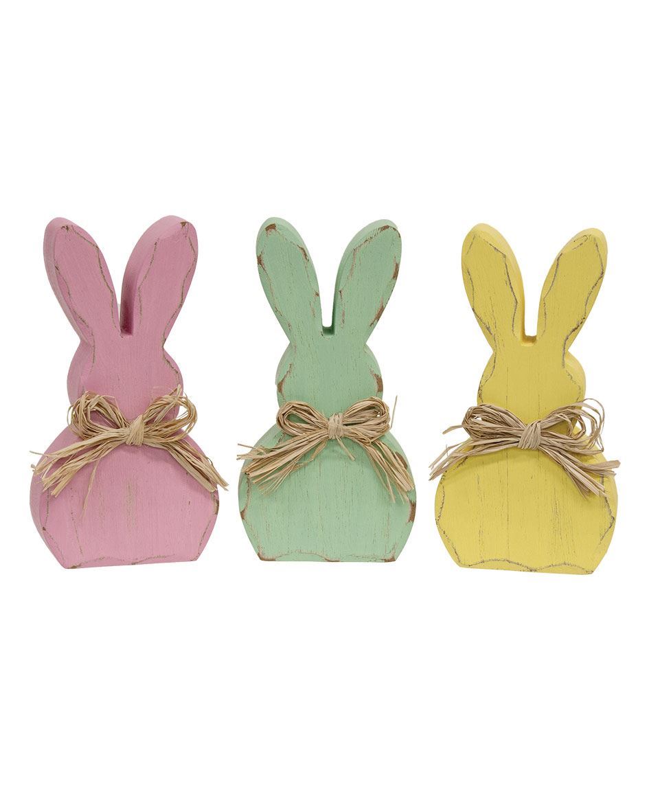 Col House Designs - Retail| Distressed Chunky Wooden Pastel Bunny ...