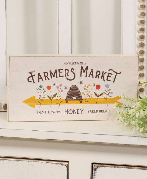 Picture of Farmers Market Beehive Rectangle Box Sign