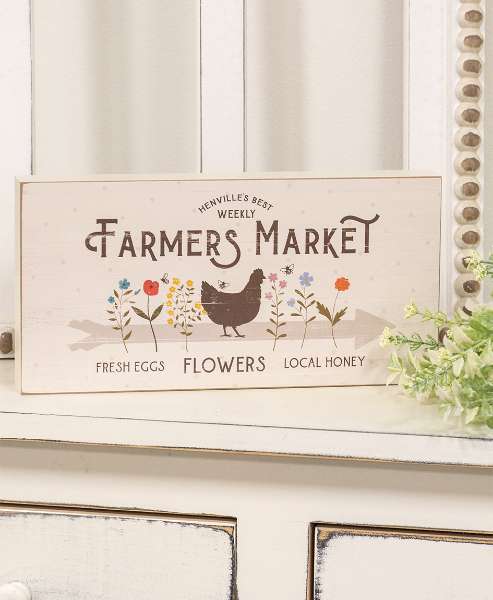 Picture of Farmers Market Chicken Rectangle Box Sign