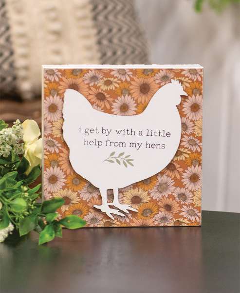 Picture of A Little Help Floral Layered Box Sign