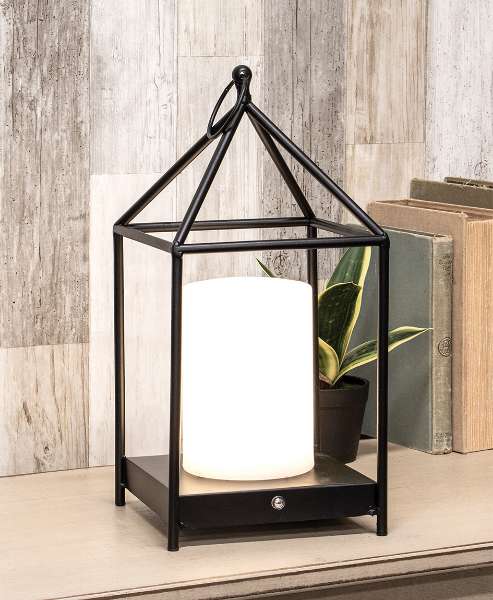 Picture of Black Metal Open Air Tri-Function LED Lantern, 16"