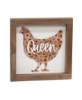 Picture of Queen Floral Chicken Framed Sign