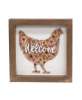 Picture of Welcome Floral Chicken Framed Sign