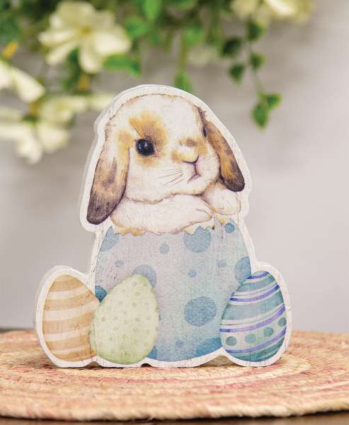 Picture of Blue Chunky Hatching Baby Easter Bunny Sitter