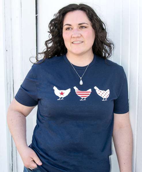 Picture of Americana Chickens T-Shirt, XXL - Navy